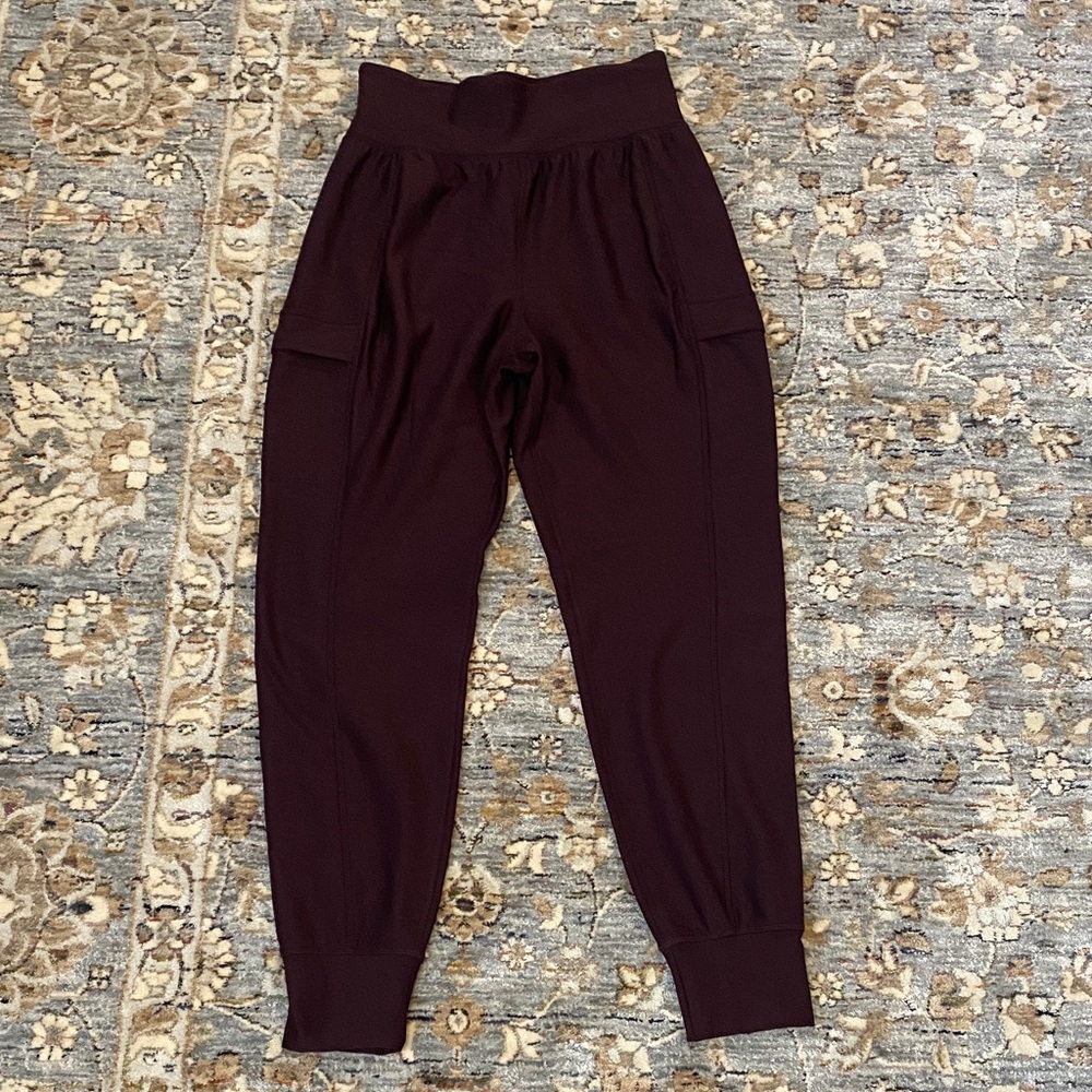 NWOT Dark Purple Extra High Rise Jogger Pants Sz S